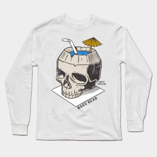 Nags Head, NC Summertime Vacationing Skull Drink Long Sleeve T-Shirt